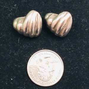 Sterling puffy heart earrings